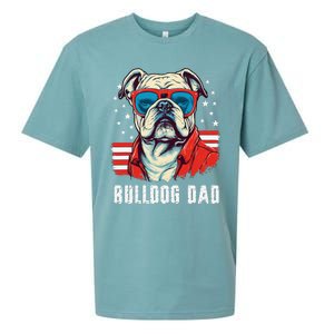 American Bulldog Dad Usa Flag Patriotic 4th Of July Dog Sueded Cloud Jersey T-Shirt