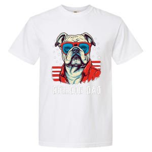 American Bulldog Dad Usa Flag Patriotic 4th Of July Dog Garment-Dyed Heavyweight T-Shirt