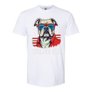 American Bulldog Dad Usa Flag Patriotic 4th Of July Dog Softstyle CVC T-Shirt