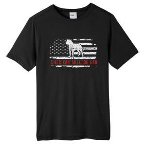 American Bulldog Dad Distressed American Flag Patriotic Dog Tall Fusion ChromaSoft Performance T-Shirt