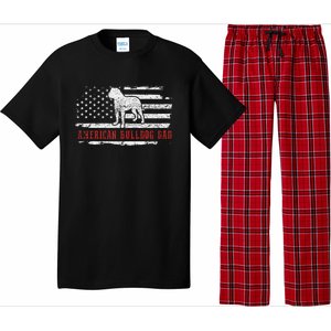 American Bulldog Dad Distressed American Flag Patriotic Dog Pajama Set