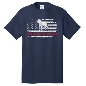 American Bulldog Dad Distressed American Flag Patriotic Dog Tall T-Shirt