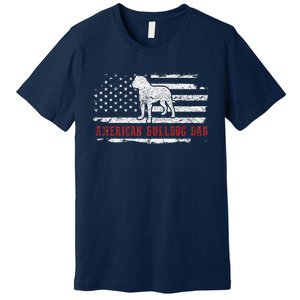 American Bulldog Dad Distressed American Flag Patriotic Dog Premium T-Shirt