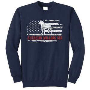 American Bulldog Dad Distressed American Flag Patriotic Dog Tall Sweatshirt