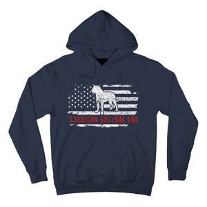 American Bulldog Dad Distressed American Flag Patriotic Dog Tall Hoodie