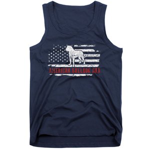 American Bulldog Dad Distressed American Flag Patriotic Dog Tank Top