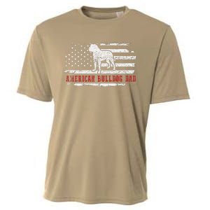 American Bulldog Dad Distressed American Flag Patriotic Dog Cooling Performance Crew T-Shirt