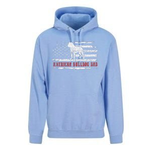 American Bulldog Dad Distressed American Flag Patriotic Dog Unisex Surf Hoodie