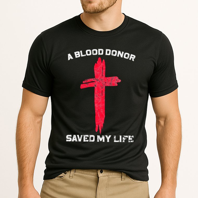 A Blood Donor Saved My Life Christian Blood Cooling Performance Crew T-Shirt