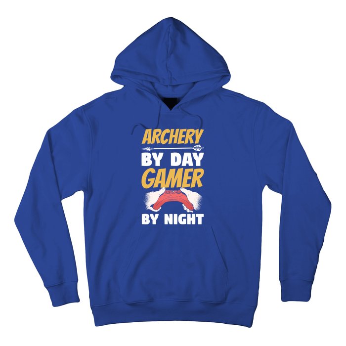 Archery By Day Gamer By Night Bow Hunting Archer Funny Gift Hoodie