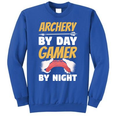 Archery By Day Gamer By Night Bow Hunting Archer Funny Gift Sweatshirt