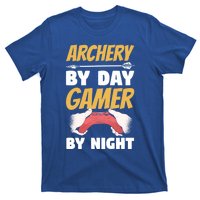 Archery By Day Gamer By Night Bow Hunting Archer Funny Gift T-Shirt