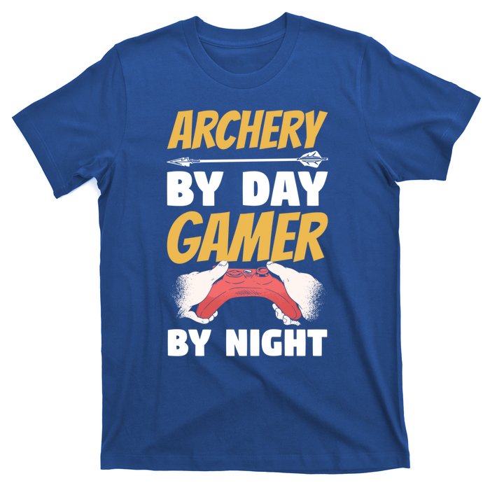 Archery By Day Gamer By Night Bow Hunting Archer Funny Gift T-Shirt