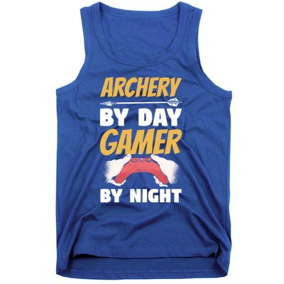 Archery By Day Gamer By Night Bow Hunting Archer Funny Gift Tank Top