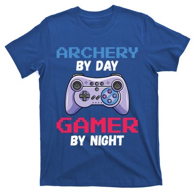 Archery By Day Gamer By Night Funny Archery Cute Gift T-Shirt