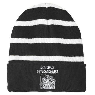 Arcane Bullshit Delicious Boysenberries Striped Beanie with Solid Band