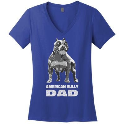 American Bulldog Dog Lover American Bully Dad Cool Gift Women's V-Neck T-Shirt