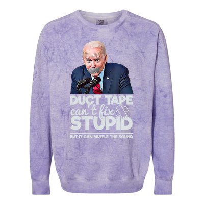 Anti Biden Duct Tape Can’t Fix Stupid Sarcastic Political Humor Biden Colorblast Crewneck Sweatshirt