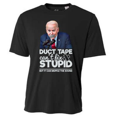 Anti Biden Duct Tape Can’t Fix Stupid Sarcastic Political Humor Biden Cooling Performance Crew T-Shirt