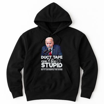 Anti Biden Duct Tape Can’t Fix Stupid Sarcastic Political Humor Biden Hoodie