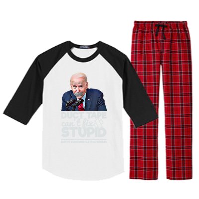 Anti Biden Duct Tape Can’t Fix Stupid Sarcastic Political Humor Biden Raglan Sleeve Pajama Set