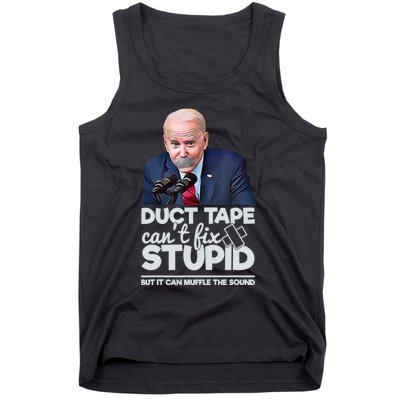 Anti Biden Duct Tape Can’t Fix Stupid Sarcastic Political Humor Biden Tank Top