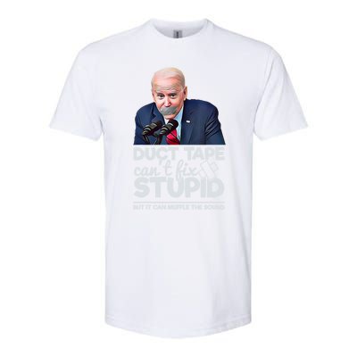 Anti Biden Duct Tape Can’t Fix Stupid Sarcastic Political Humor Biden Softstyle CVC T-Shirt