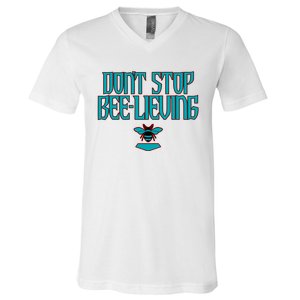 Arizona Baseball Dont Stop Beelieving V-Neck T-Shirt