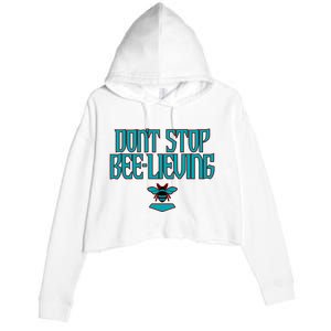 Arizona Baseball Dont Stop Beelieving Crop Fleece Hoodie