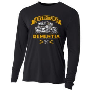 Adventure Before Dementia Funny Motorcycle Biker Gift Cooling Performance Long Sleeve Crew