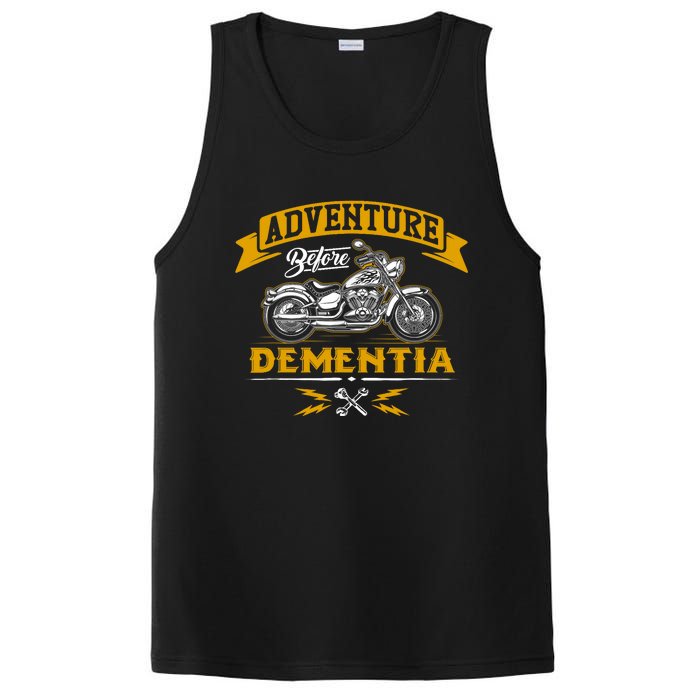 Adventure Before Dementia Funny Motorcycle Biker Gift PosiCharge Competitor Tank