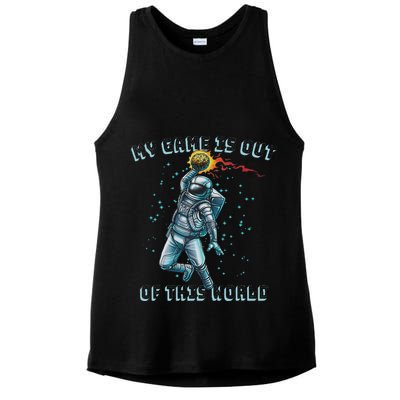 Astronaut Basketball Dunk Outer Space Game Out Of This World Ladies PosiCharge Tri-Blend Wicking Tank