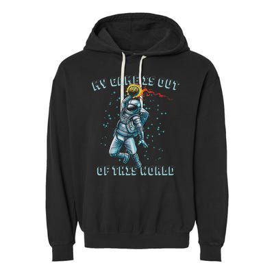 Astronaut Basketball Dunk Outer Space Game Out Of This World Garment-Dyed Fleece Hoodie