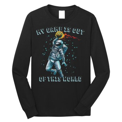 Astronaut Basketball Dunk Outer Space Game Out Of This World Long Sleeve Shirt