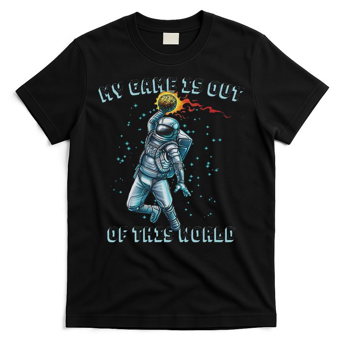 Astronaut Basketball Dunk Outer Space Game Out Of This World T-Shirt