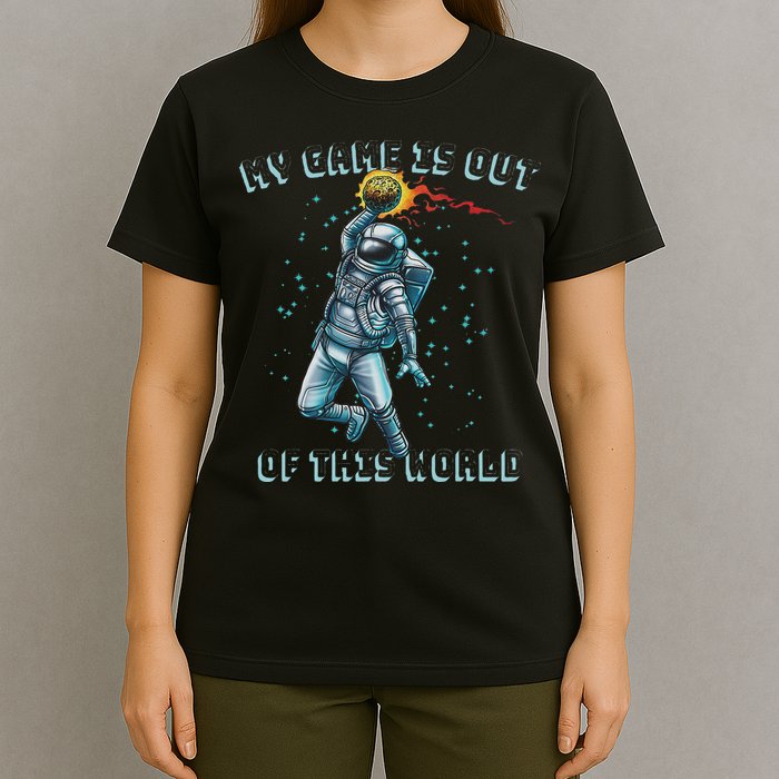 Astronaut Basketball Dunk Outer Space Game Out Of This World T-Shirt