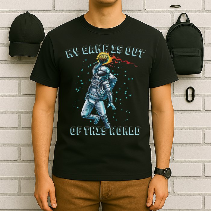 Astronaut Basketball Dunk Outer Space Game Out Of This World T-Shirt