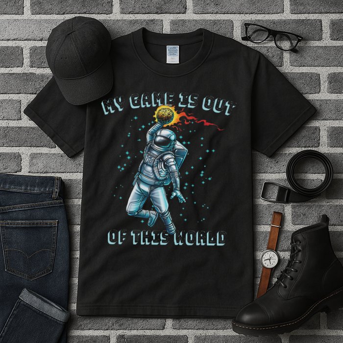 Astronaut Basketball Dunk Outer Space Game Out Of This World Tall T-Shirt