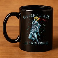 Astronaut Basketball Dunk Outer Space Game Out Of This World 11oz C Handle Ceramic Mug