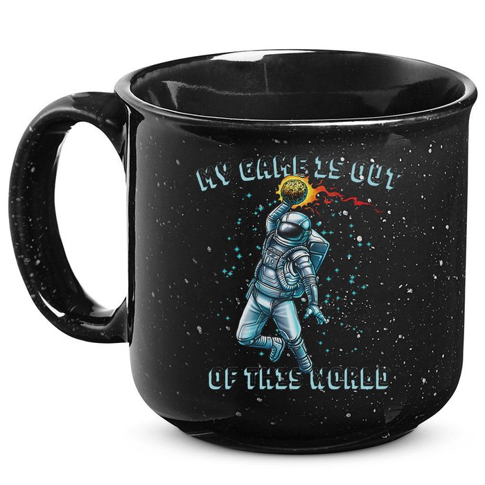 Astronaut Basketball Dunk Outer Space Game Out Of This World 15oz Campfire Ceramic Mug