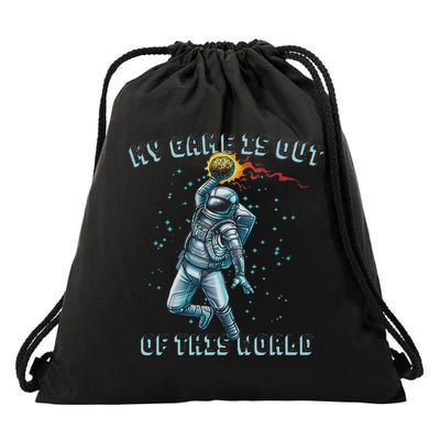Astronaut Basketball Dunk Outer Space Game Out Of This World Drawstring Bag