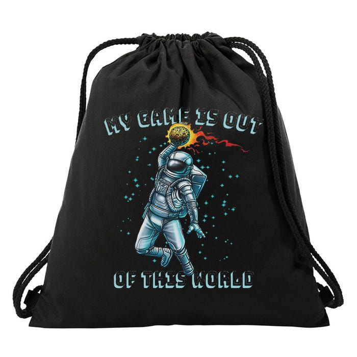 Astronaut Basketball Dunk Outer Space Game Out Of This World Drawstring Bag