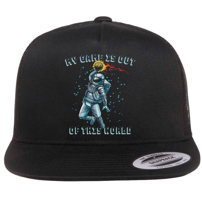Astronaut Basketball Dunk Outer Space Game Out Of This World Flatbill Hat
