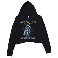 Astronaut Basketball Dunk Outer Space Game Out Of This World Crop Fleece Hoodie
