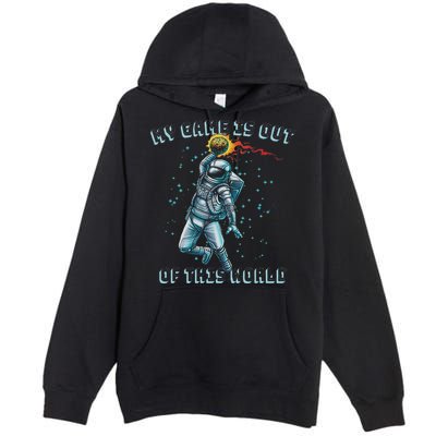 Astronaut Basketball Dunk Outer Space Game Out Of This World Premium Pullover Hoodie