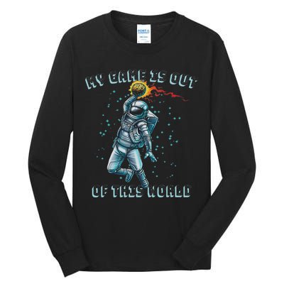 Astronaut Basketball Dunk Outer Space Game Out Of This World Tall Long Sleeve T-Shirt