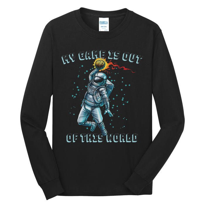 Astronaut Basketball Dunk Outer Space Game Out Of This World Tall Long Sleeve T-Shirt