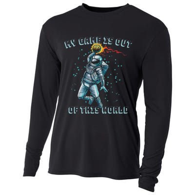 Astronaut Basketball Dunk Outer Space Game Out Of This World Cooling Performance Long Sleeve Crew