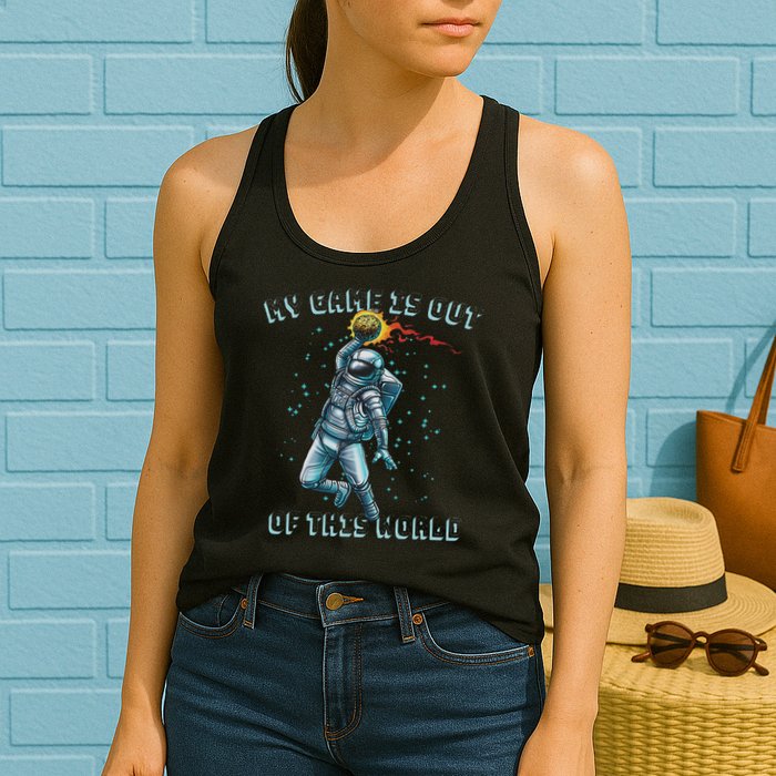 Astronaut Basketball Dunk Outer Space Game Out Of This World Womens Tank Top