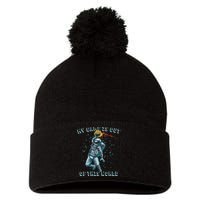 Astronaut Basketball Dunk Outer Space Game Out Of This World Pom Pom 12in Knit Beanie